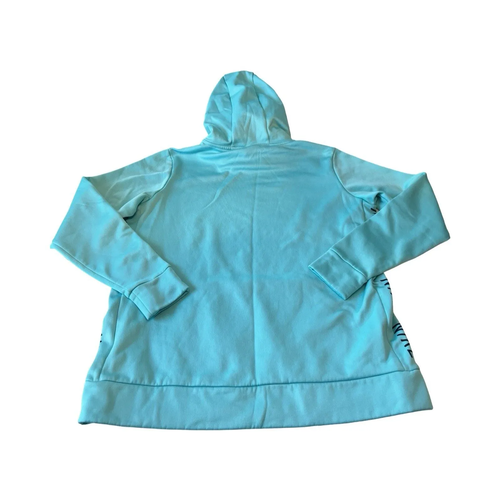Nike Womens Large Teal Dri Fit Thermal Training Tape Hoodie Workout Winter‎ - Image 5