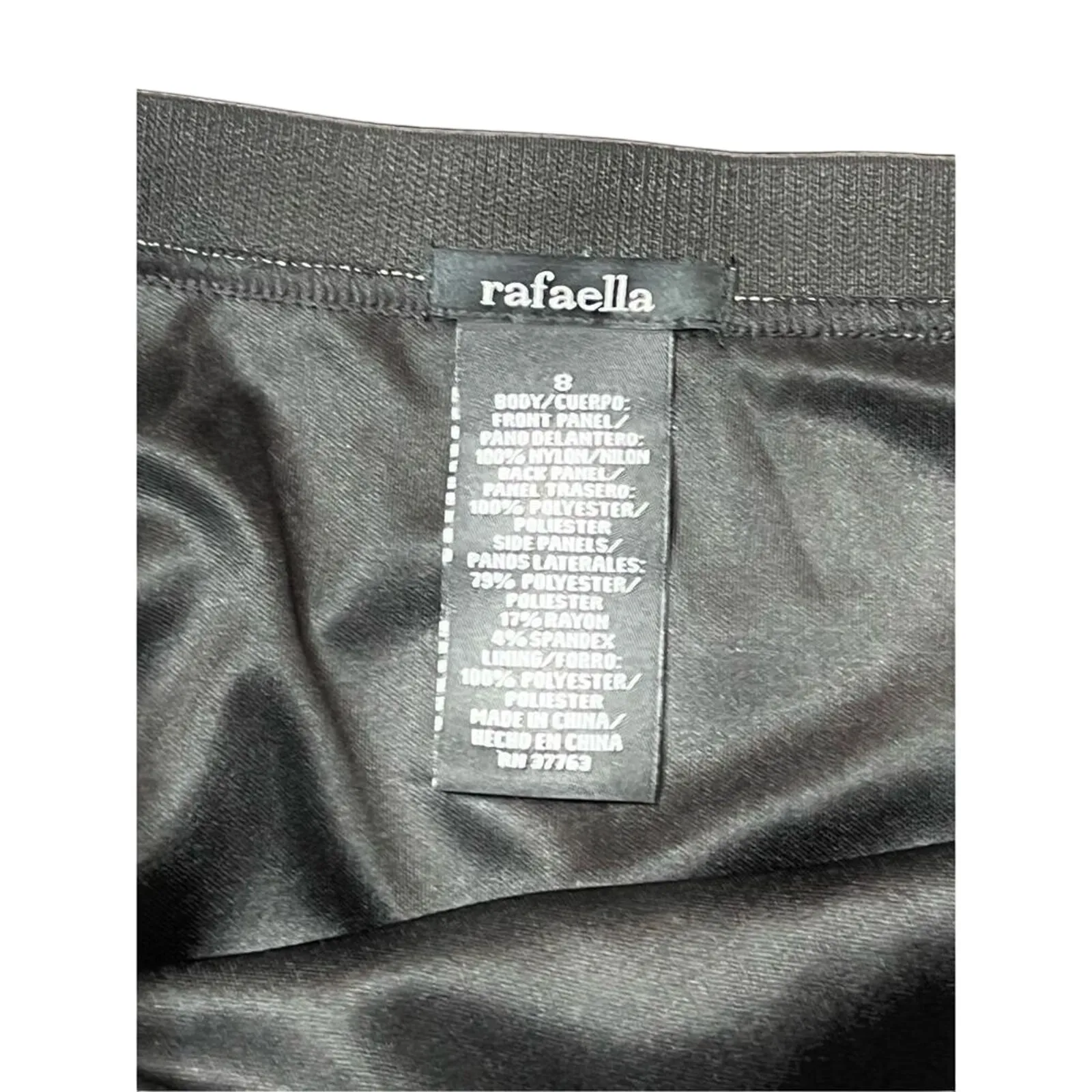 Rafaella Black Ponte Knit Lace Insert Straight Pencil Skirt 8 NWT Old Money - Image 2