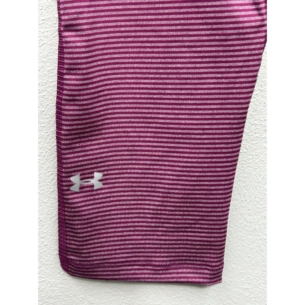 Under Armour HeatGear Women’s Compression Capri Leggings Medium Pink 18” Inseam - Image 3