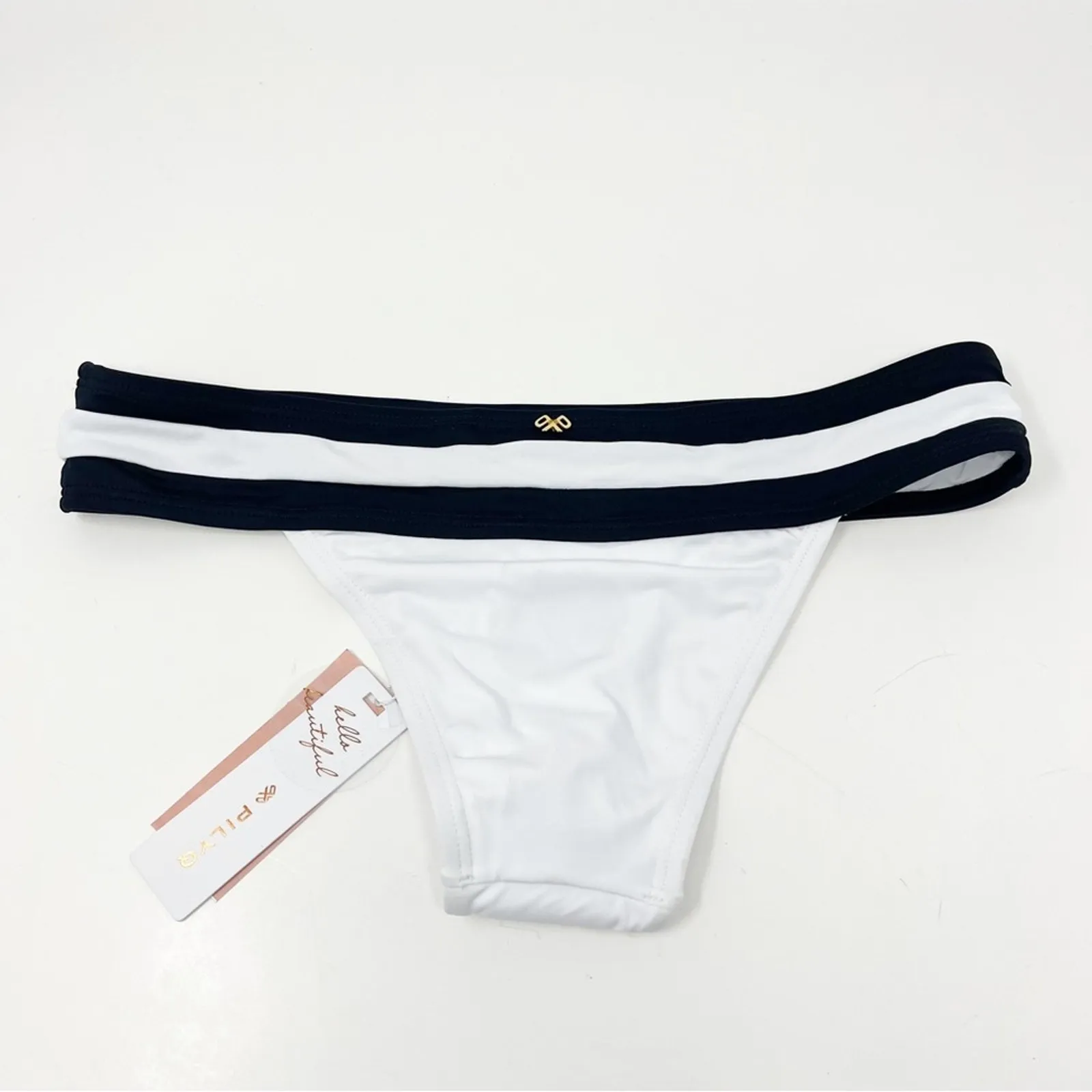 PilyQ Water Lilly‎ Color Block Banded Teeny Cut Bikini Bottom NWT - Image 5