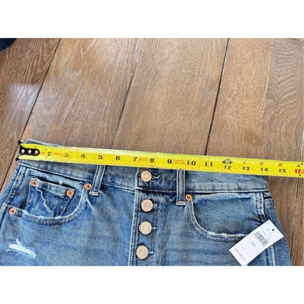 NWT GAP Factory Denim Shorts Button Fly Size 27 / 4 Blue - Image 6