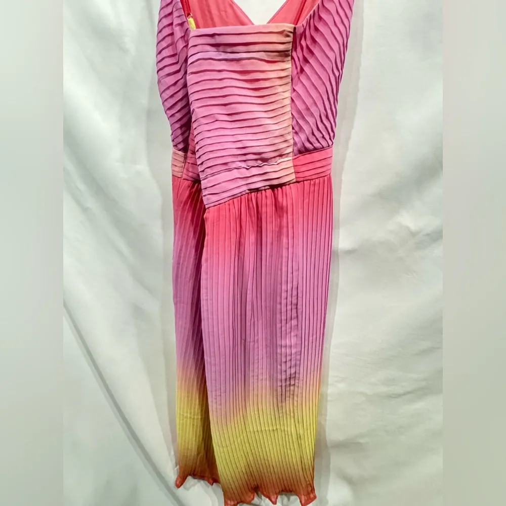 Leith Nordstrom Ombré Gradient Pink Lemonade Dress with accordion pleats Small - Image 12