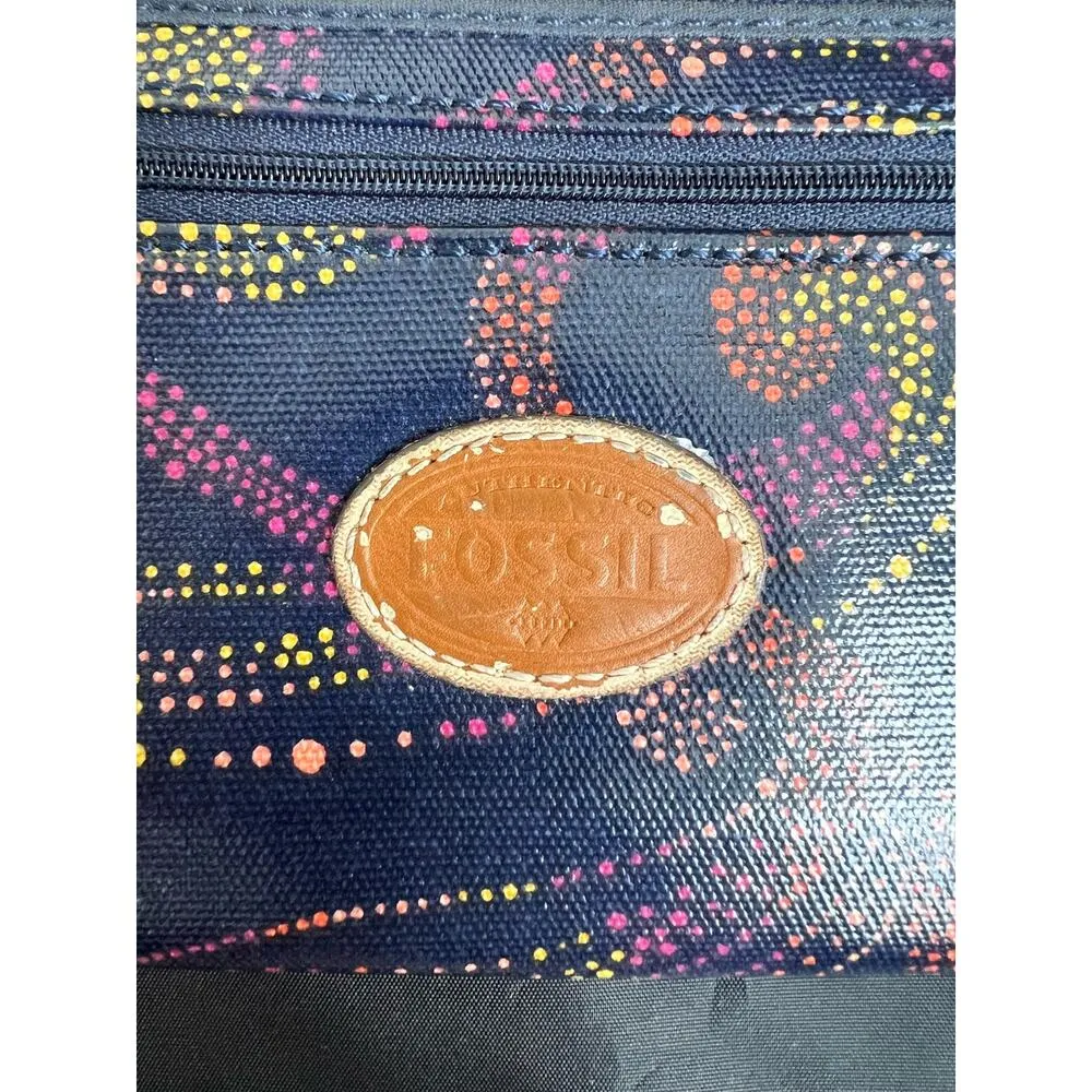 Fossil Navy Swirl Dot Zip Wallet - Image 6