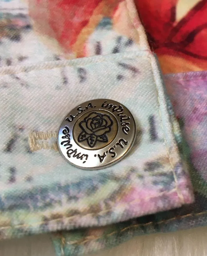 Impulse California | Havana Map Thin Soft Button Down Jacket Blue Size XL - Image 6