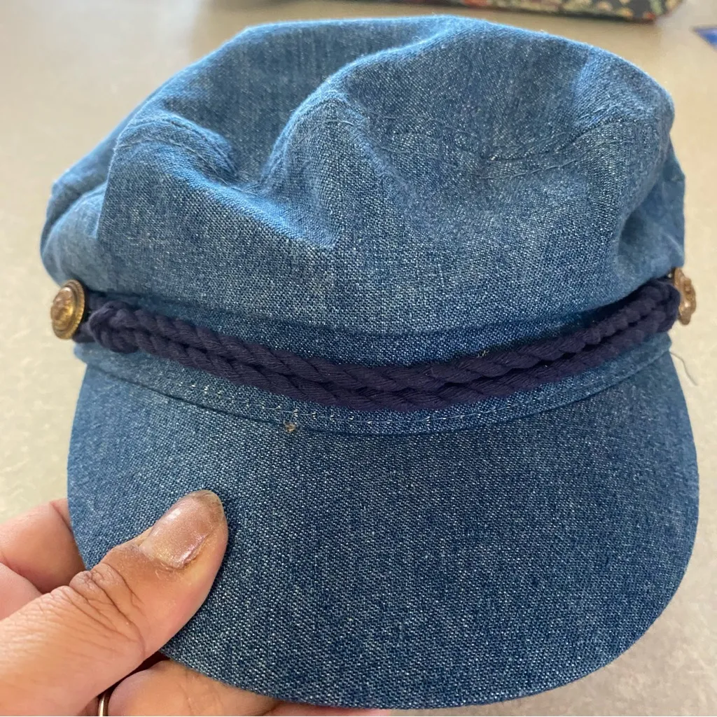 The Hatter Co. Chambray Quiet Luxury Coastal Fisherman Nautical Boating Cap Blue - Image 2