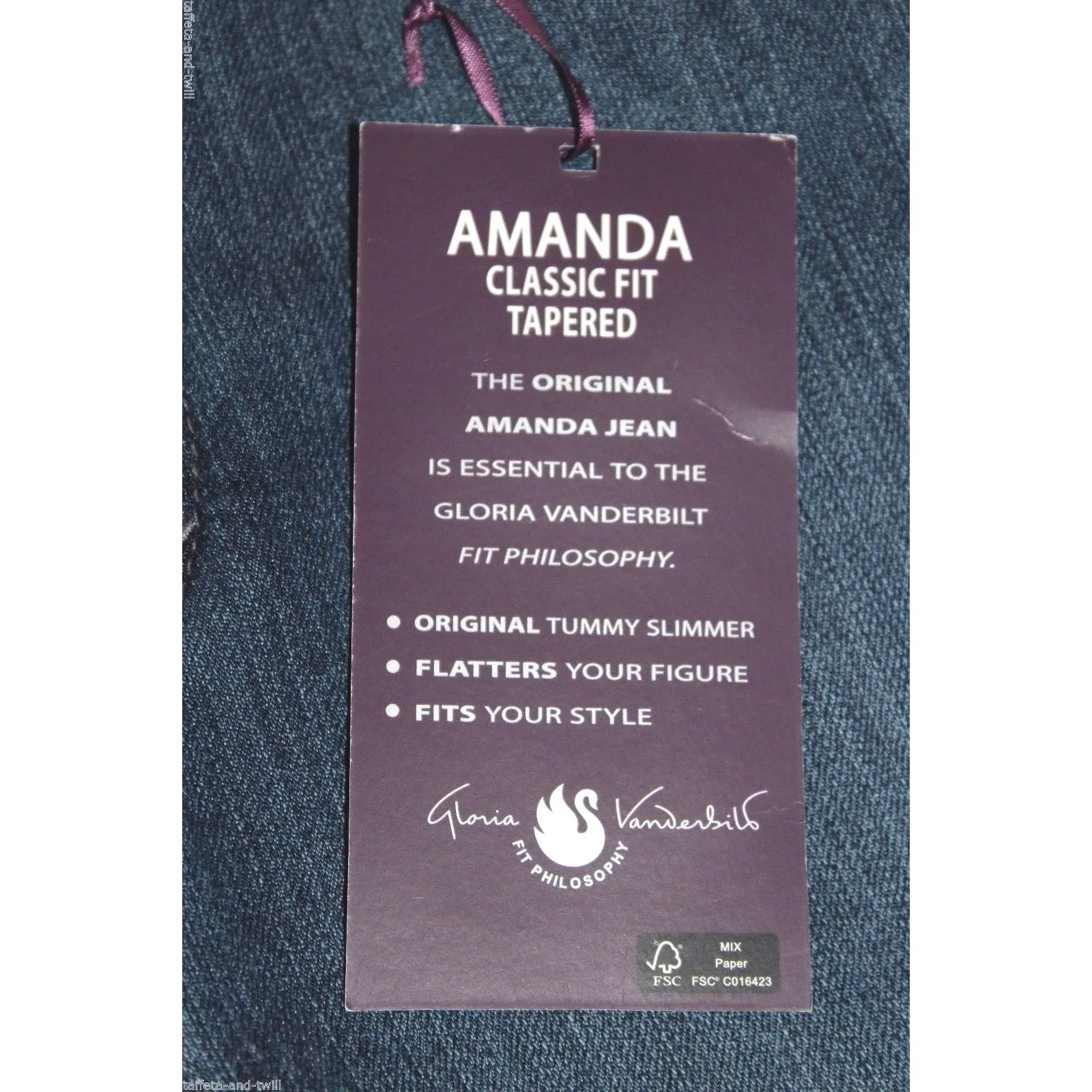New Gloria Vanderbilt Denim Jeans S 6 Amanda Classic Fit Tapered Tummy Slimming - Image 6