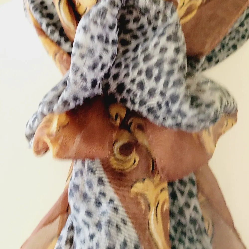 Leopard baroque chiffon rectangle scarf - Image 2