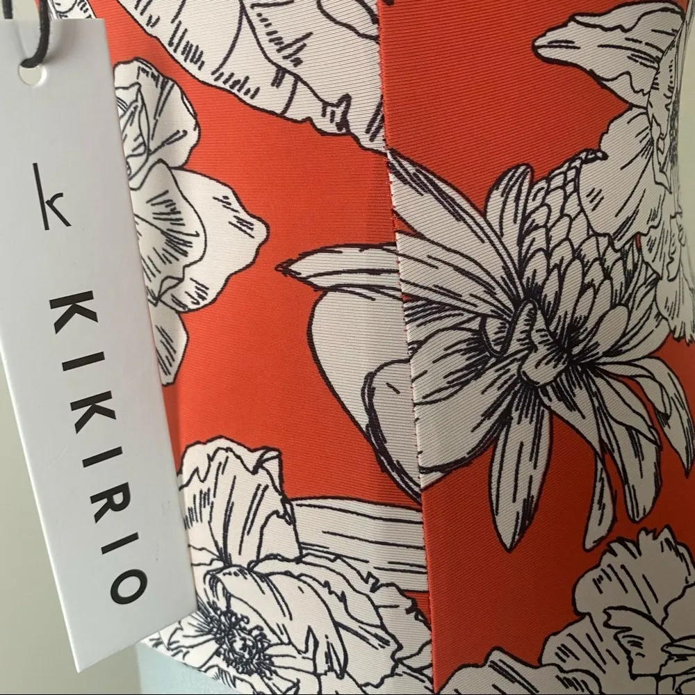 Kikirio MELO KNOTTED floral ONE PIECE Bathing suit Size Small S Swimsuit New White - Image 7