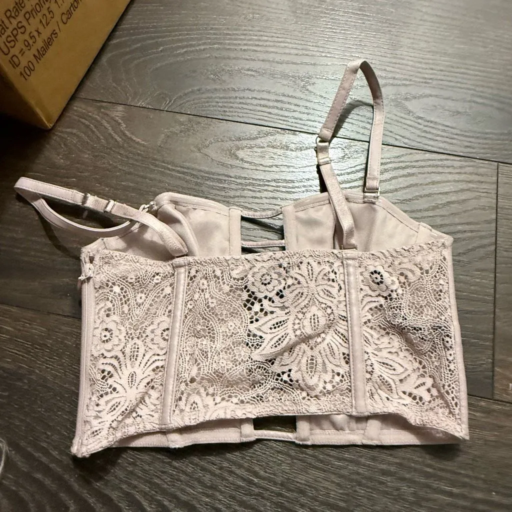 Victoria’s Secret Women’s Small Pink Faux Leather Bralette - Image 2