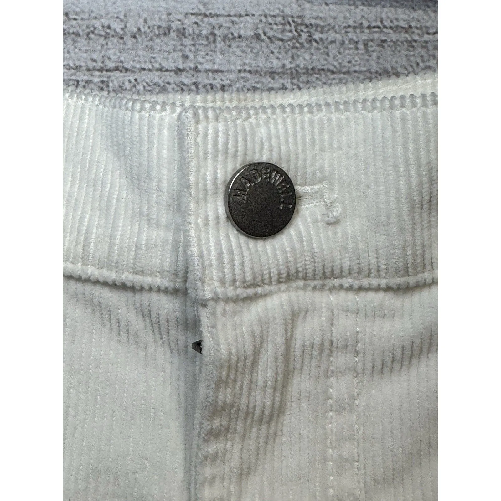 Madewell The Tall Emmett Wide-Leg Pant in Corduroy White Size 30 NEW - Image 4
