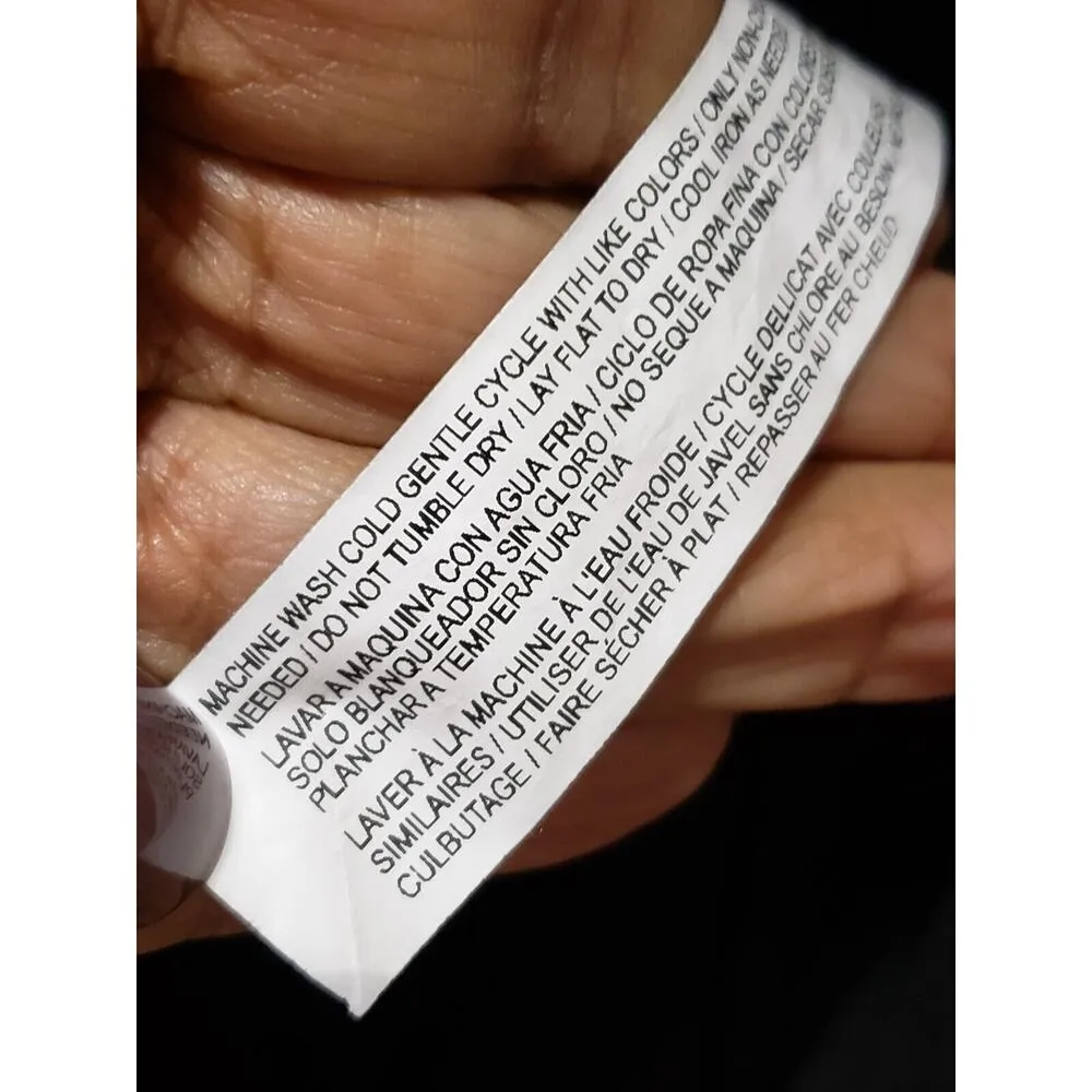 Women's Black Solid Polyester Round Neck Long Sleeve Casual Knee Length Dress 2X - Image 9