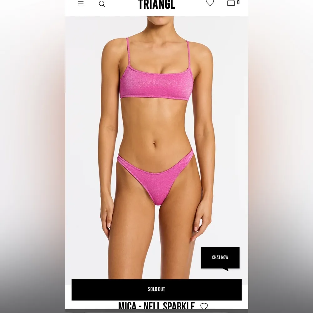 TRIANGL Raspberry Sparkle Glitter Bikini Red - Image 2