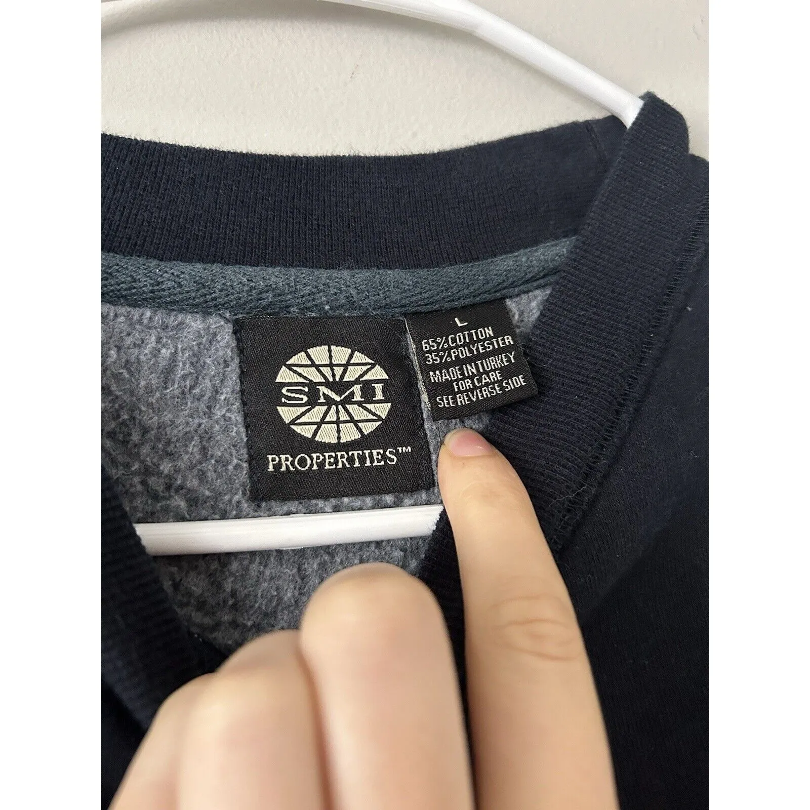 Vintage Retro Merry Christmas Snowman Holiday Crewneck Sweatshirt Size Large Blue - Image 6