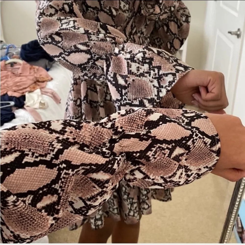Snake Print Mini Dress Size XS - Image 2