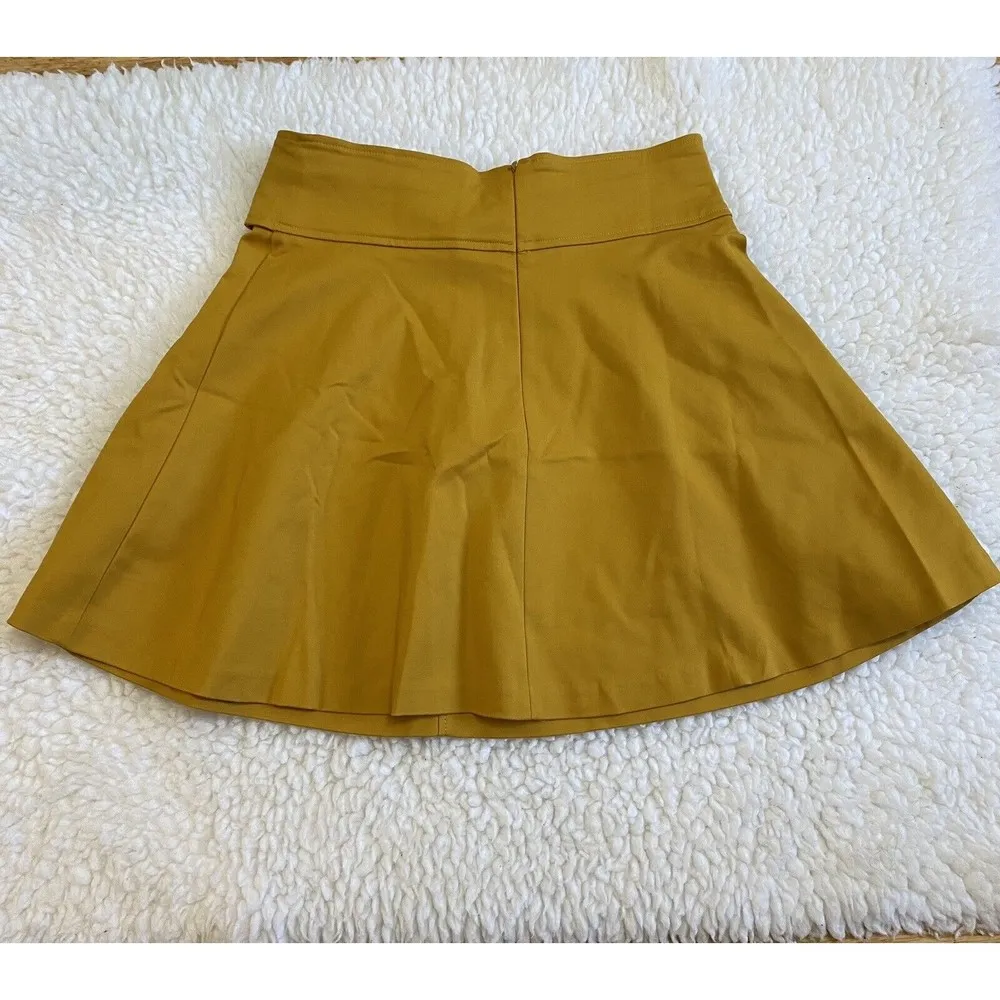Do & Be Paper Bag Mustard Yellow size Large zip up front lace up pleats skirt - Image 7