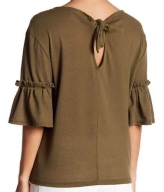 Nordstrom NWT Textured Tie Back Ruffle Sleeve Tee S - Image 2