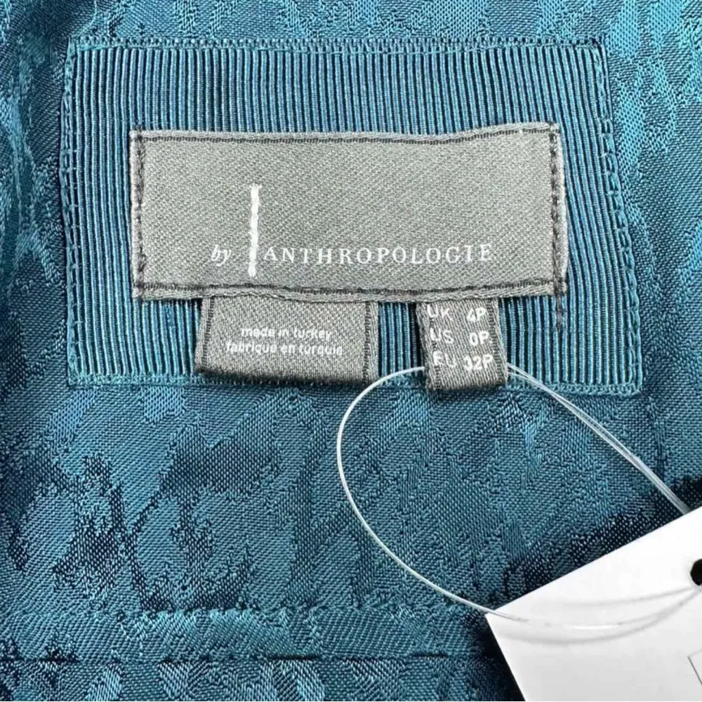 NWT Anthropologie Dark Teal Green Satin Wrap Dress Size 0 - Image 5