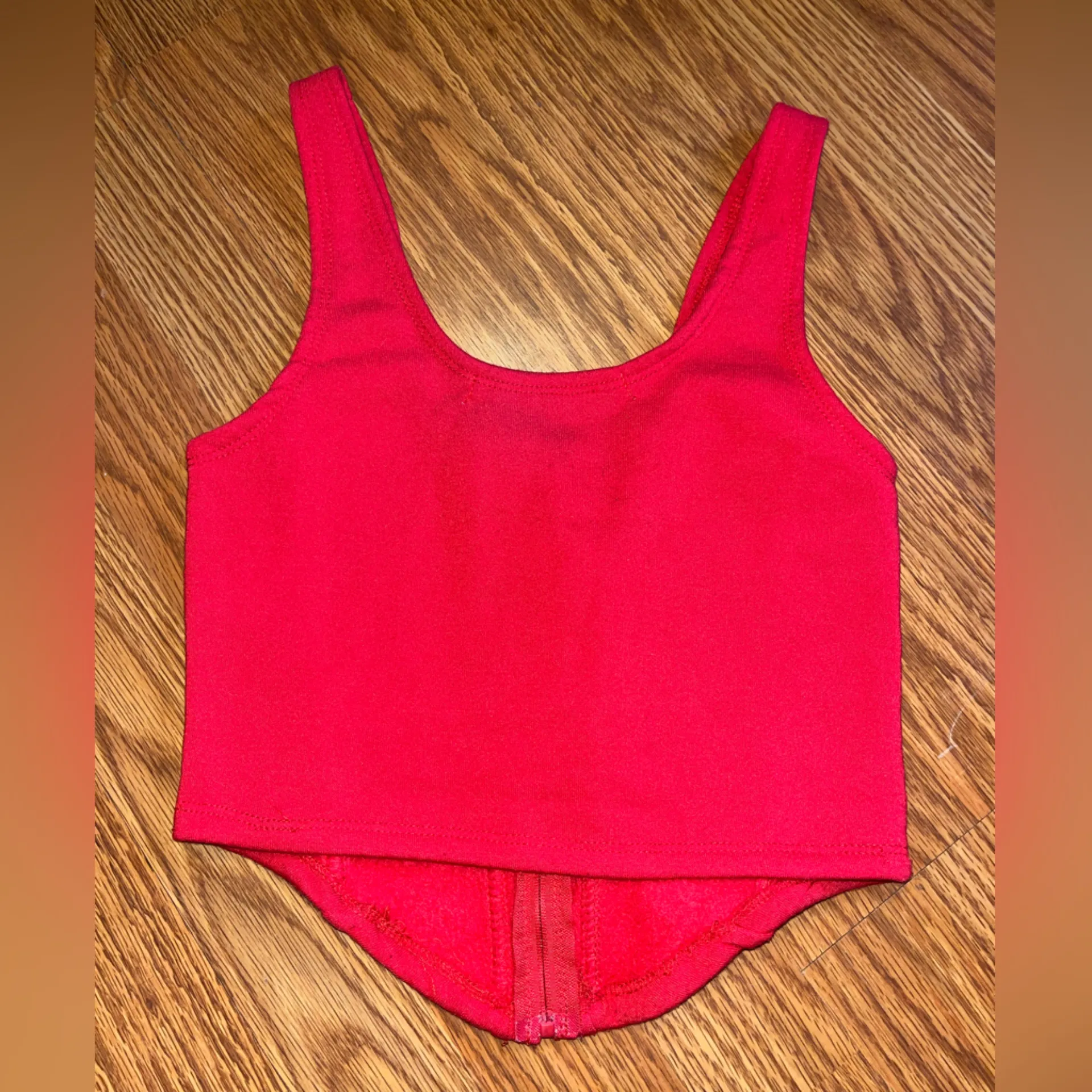 Red sweat corset top - Image 2