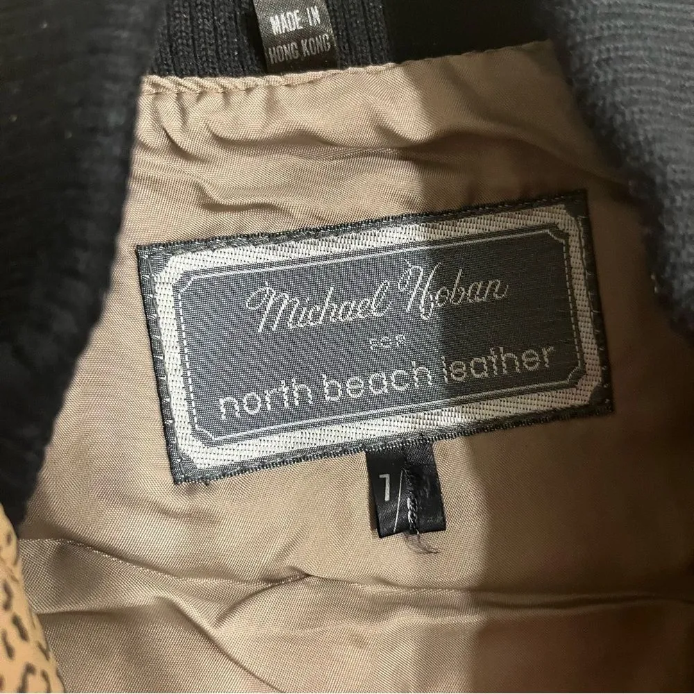 Vintage Michael Hoban North Beach Leather Cheetah Leopard Jacket Size M - Image 3