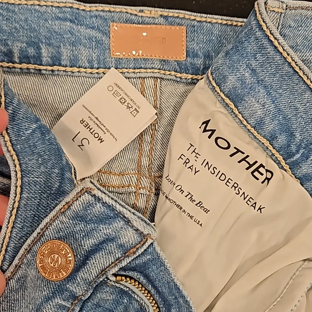 💕MOTHER💕 The Insider Sneak Fray Jeans ~ Love On The Beat 31 NWOT Blue - Image 16