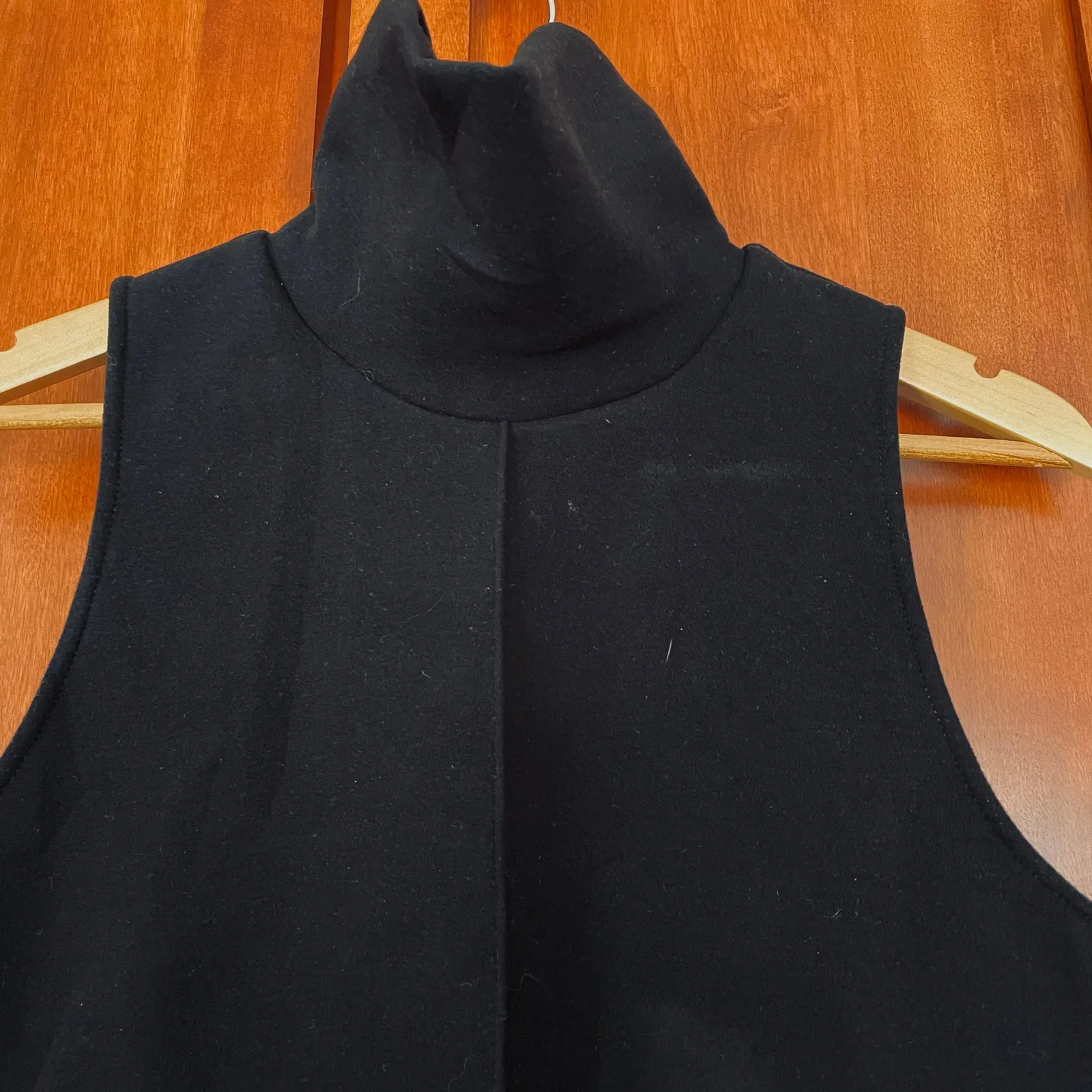 OGL Turtleneck Split Hem Top Sleeveless FuzzLuxe Black Size Medium - Image 2