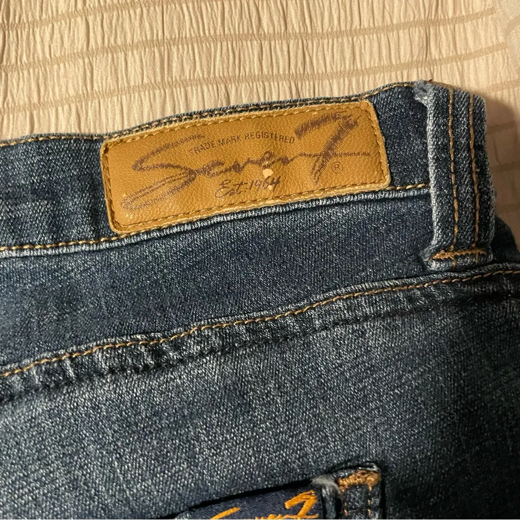 Seven7 Women's Dark Blue Boyfriend Jeans Distressed - Image 8