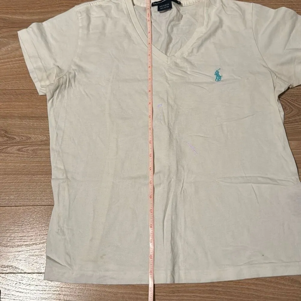 Vintage Ralph Lauren Sport White 100% Cotton T - Image 5