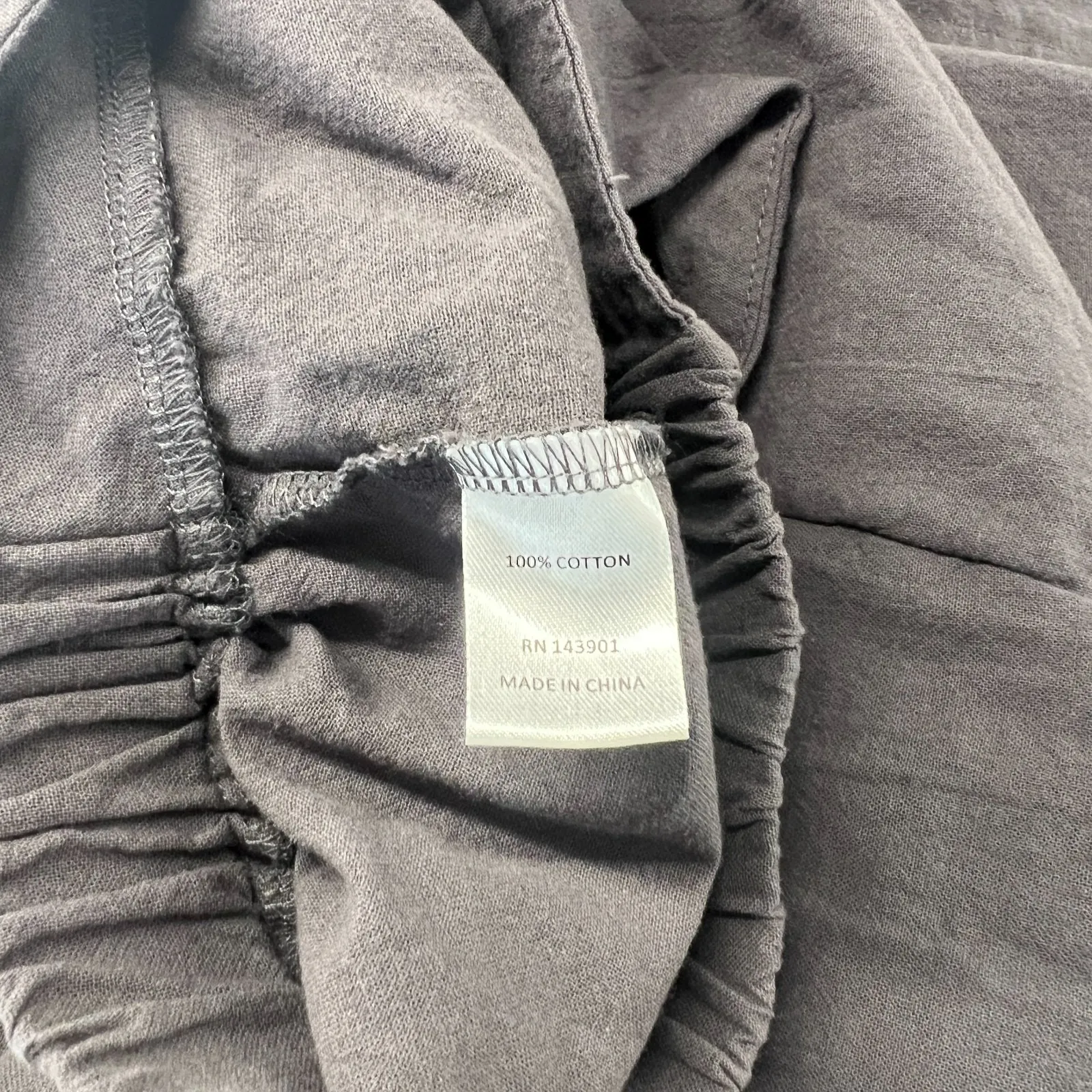 Coco + Carmen Wide Leg Pants Womens L\XL Gray Cotton High Rise Elastic Waist - Image 12