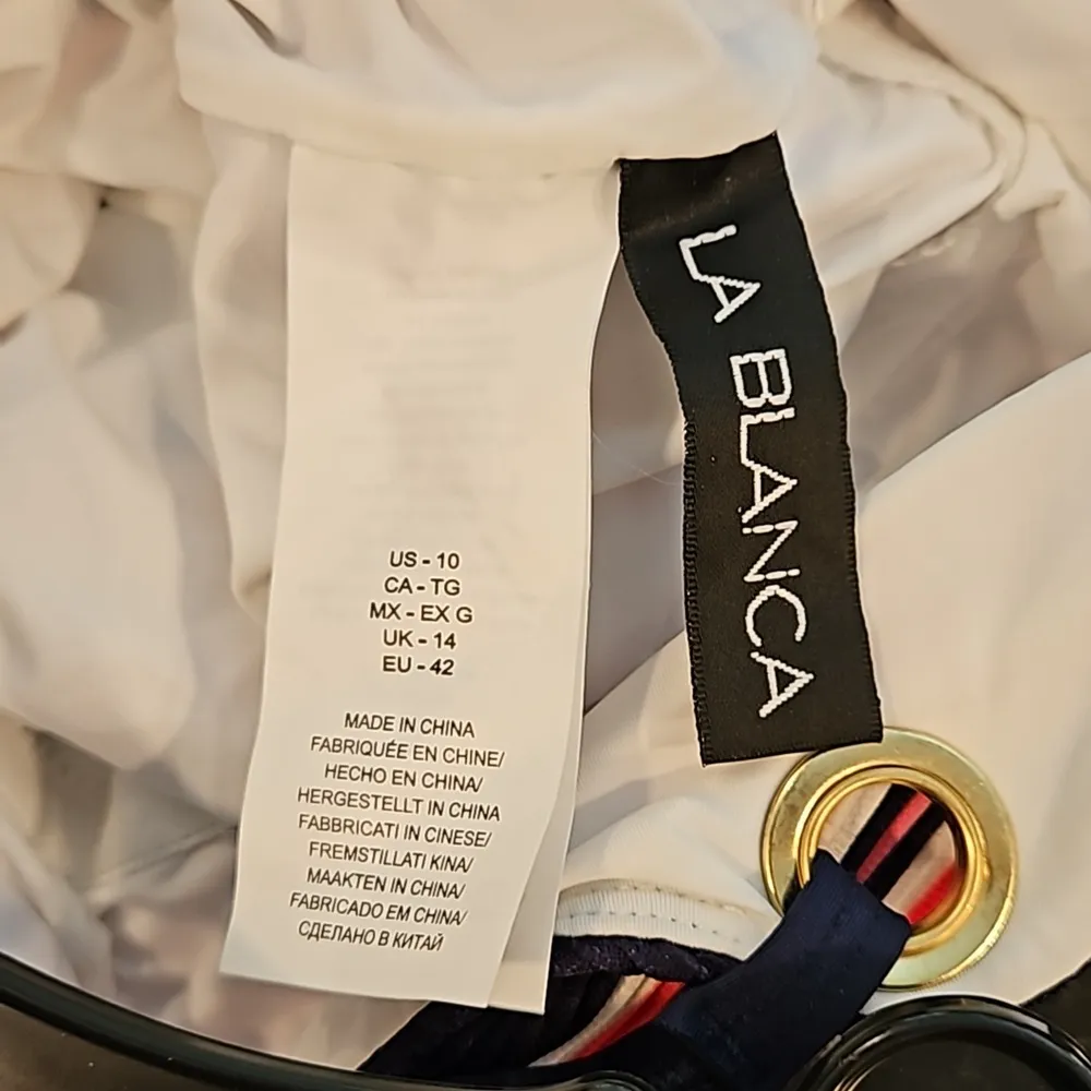 💕LA BLANCA💕 Lingerie One Piece Swimsuit ~ Sailor Stripe Print 10 NWT - Image 10