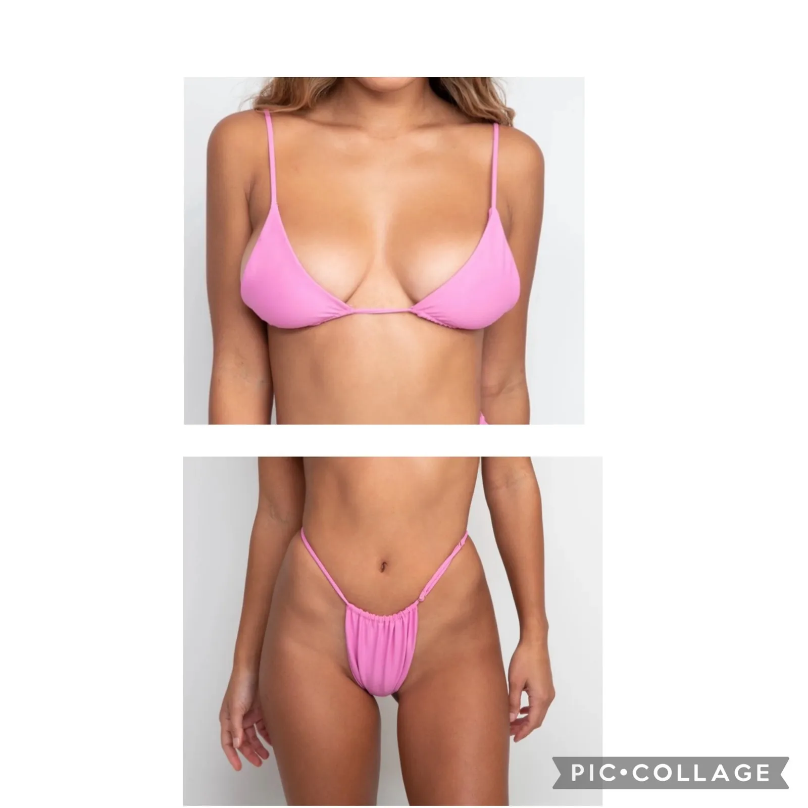 NEW Skatie X Amber Fillerup Clark Bikini Dahlia Pink Ella Top Bobbie Bottom XL - Image 2
