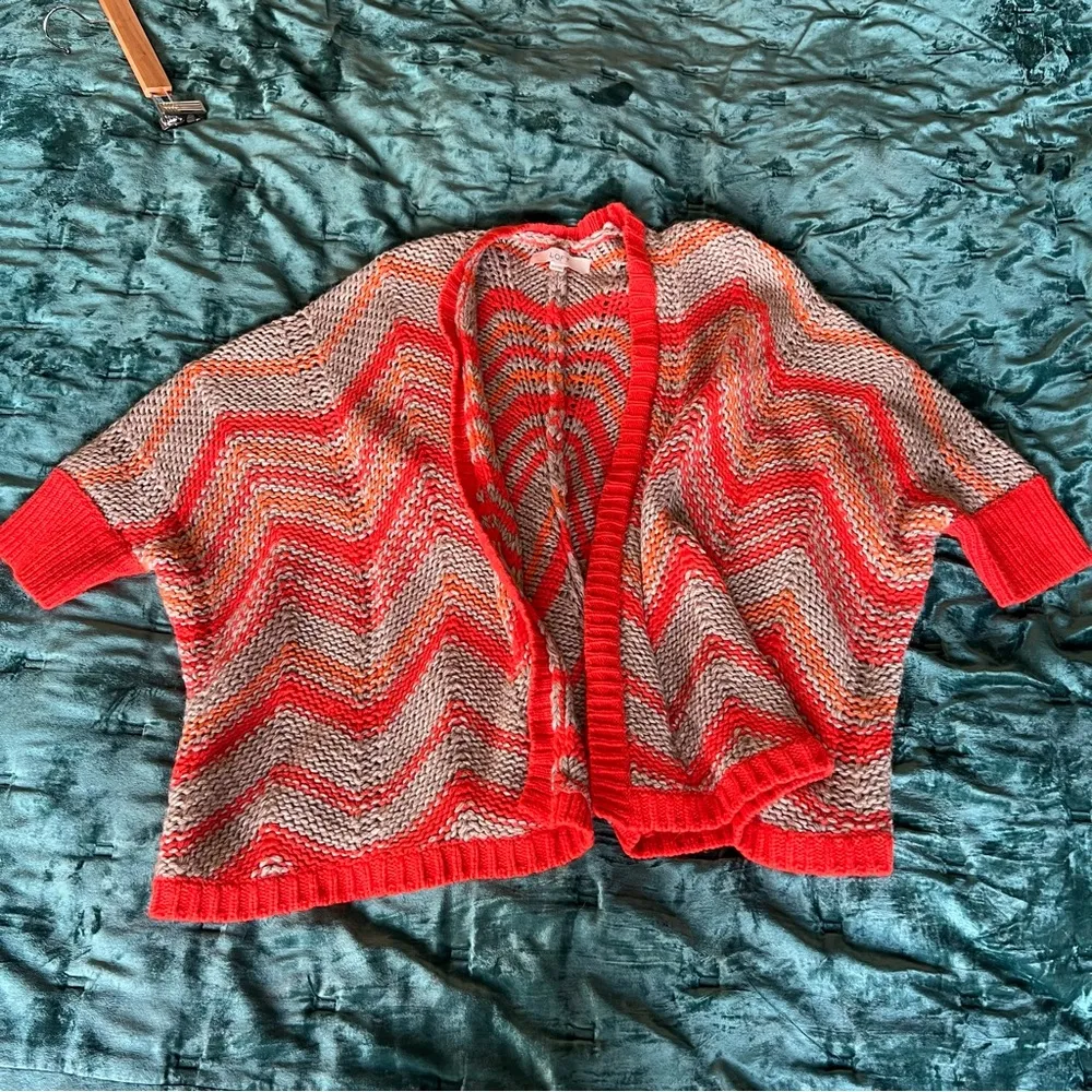 Ann Taylor Loft Womens Shrug xs/s Alpaca Rabbit Crocheted Kimono Orange Size undefined - Image 5