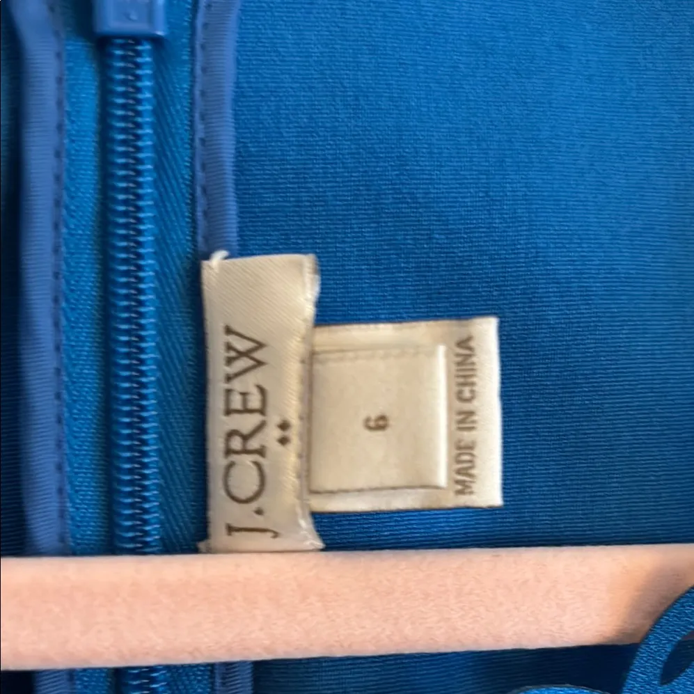 J Crew  Laser Cut Floral Dress Cerulean Blue Gorgeous Sheath Dress SZ 6 - Image 2