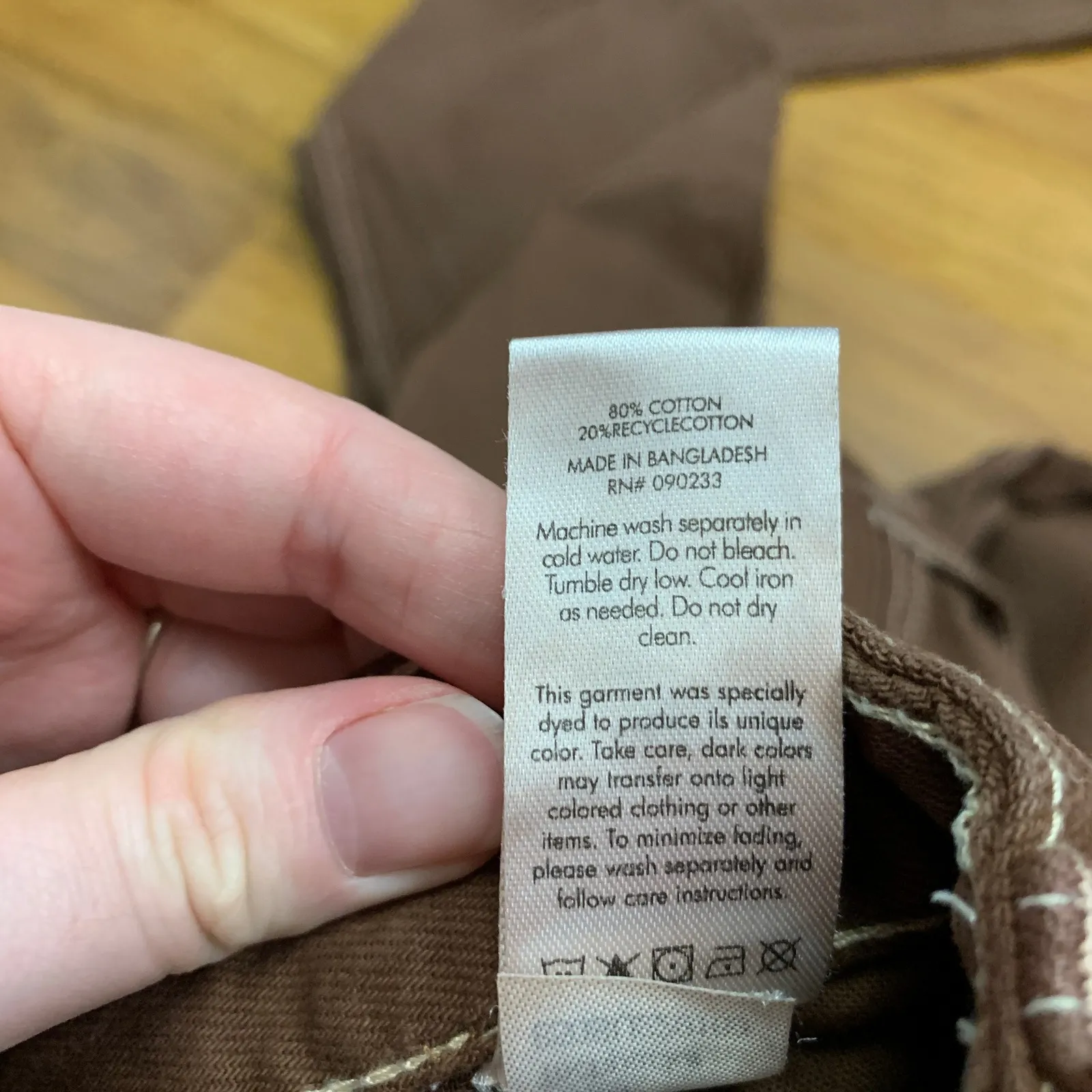 Pacsun 90s BF Carpenter Pants Brown White Stitching Relaxed‎ Fit Women Size 26 - Image 8