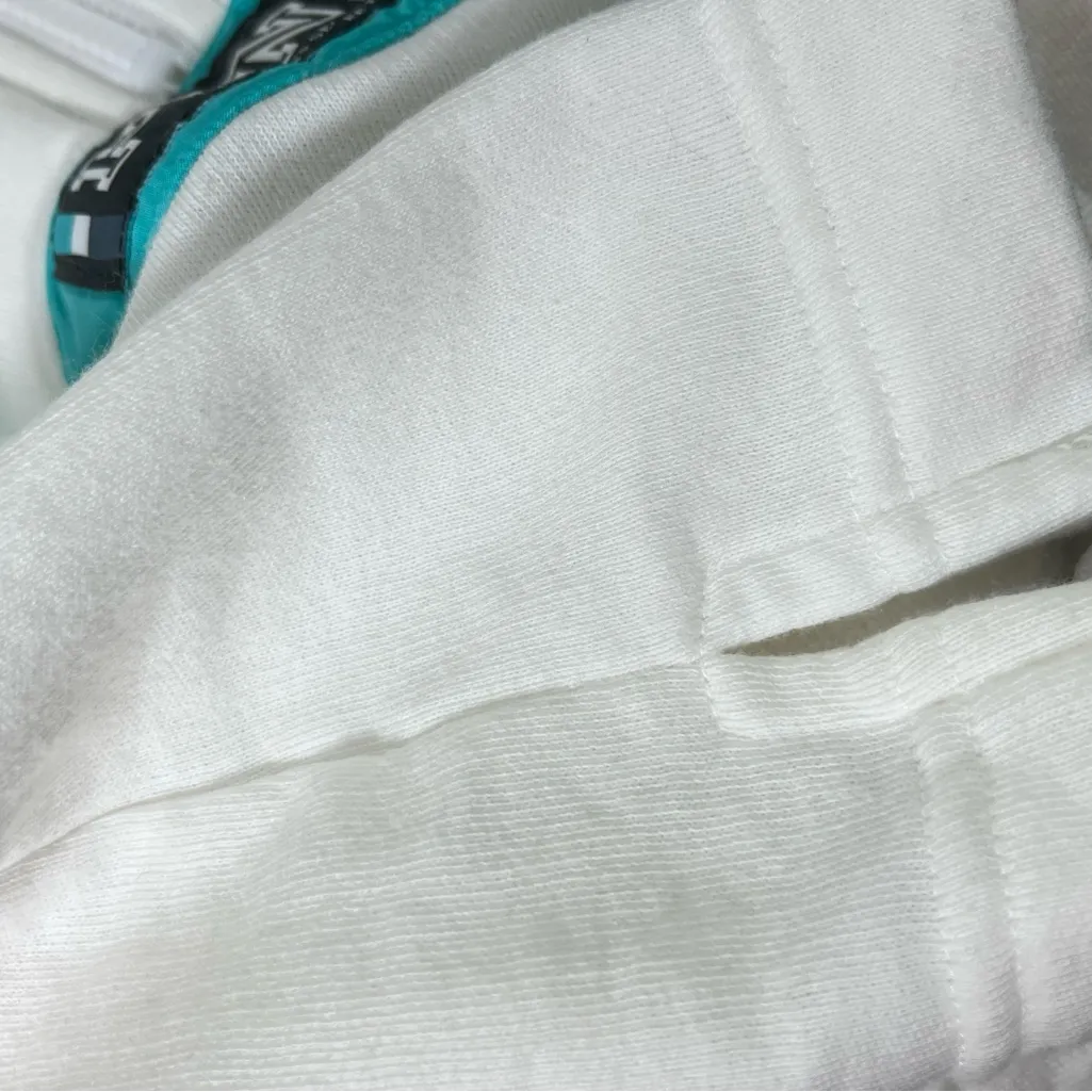 VICTORIA SECERT‎ PINK SWEATSHIRT HOODIE PULL ON 1/2 ZIP SZ S WHITE TURQUOISE NEW - Image 10