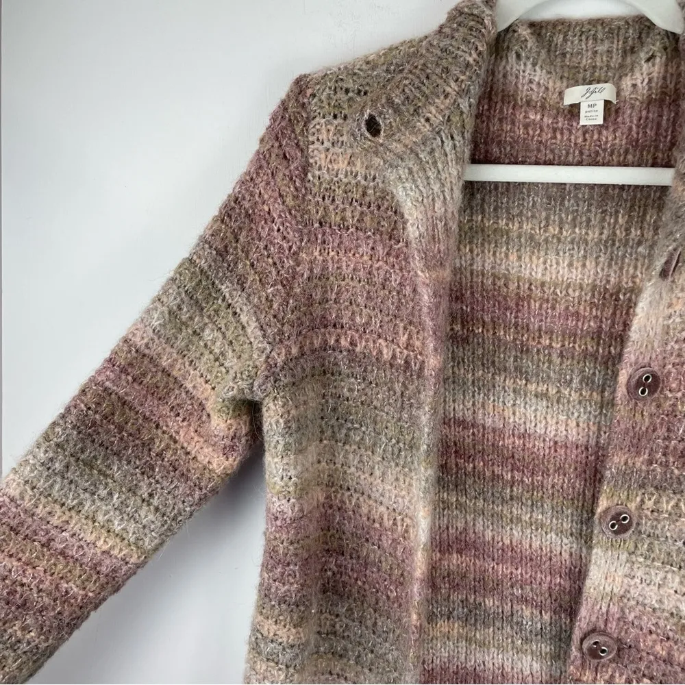 J. Jill Wool Alpaca Blend Cardigan Sweater Sz MP Button Front - Image 11