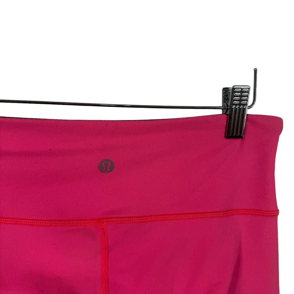 Lululemon Wunder Under Crop Pink Burgundy Reversible Leggings Womens Size 6 - Image 5