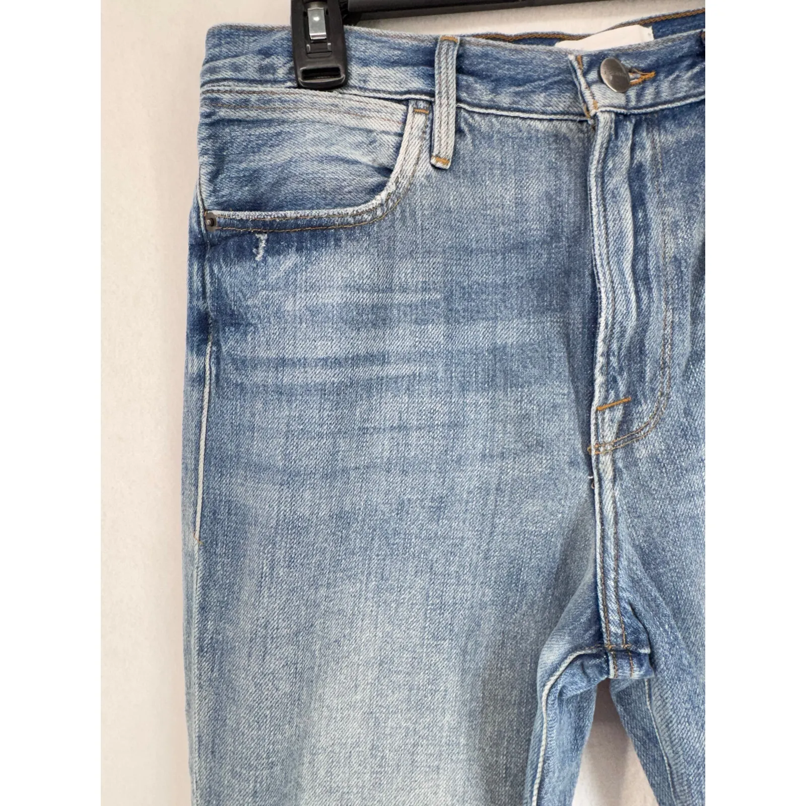FRAME Le Hollywood jeans size 27 straight leg high rise distressed denim ripped - Image 5