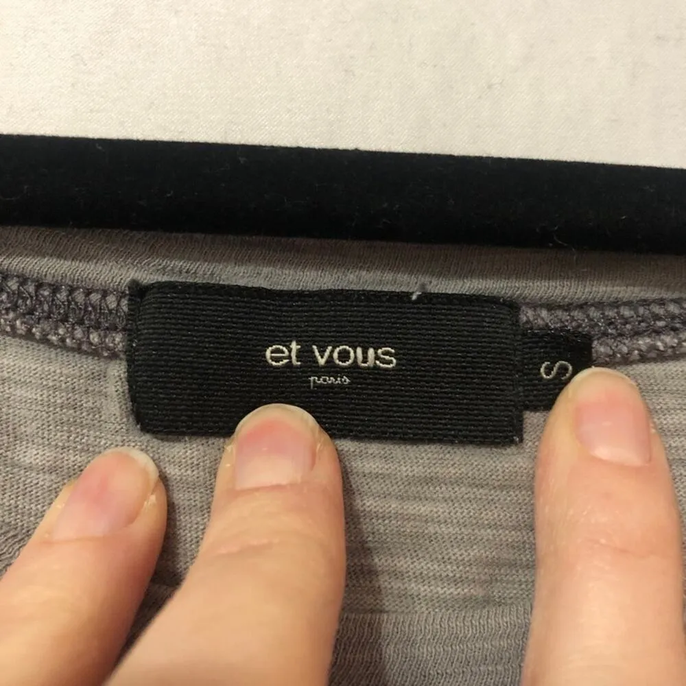 Et Vous Grey Tie Dye Short Sleeve Tee S Gray - Image 3