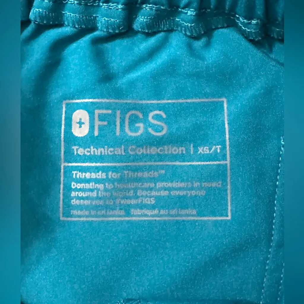 NWT FIGS High Waisted Tall Zamora Jogger Scrub Pants - XST - Pacific Blue Aqua - Image 12