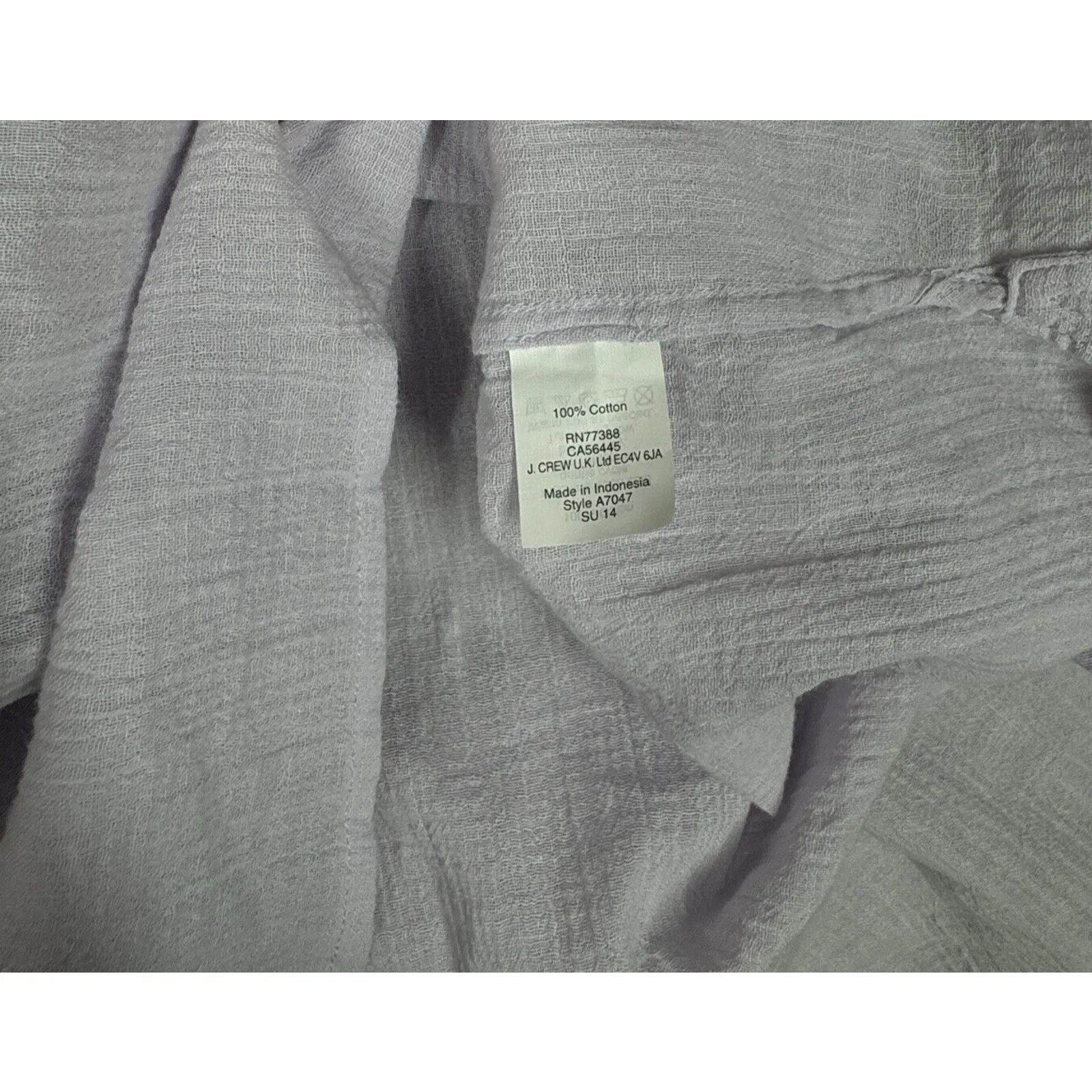 J Crew Shirt Womens Small Purple Tunic Cotton‎ Preppy Essential Basic Minimalist - Image 6