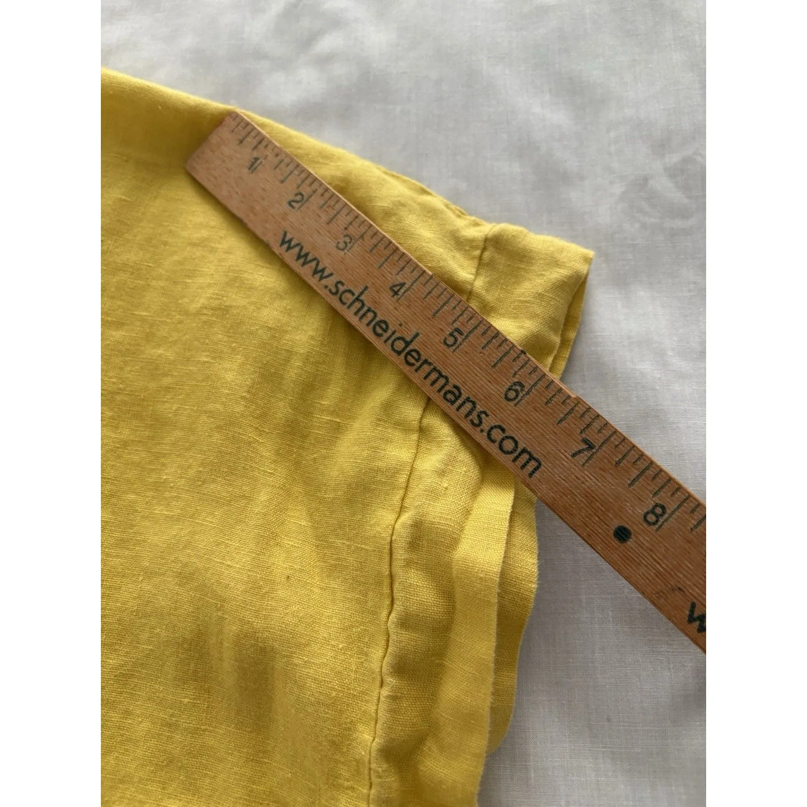TERZO MILLENNIO Linen Top Button Back M Yellow Lagenlook Beach Lightweight Italy Size M - Image 13