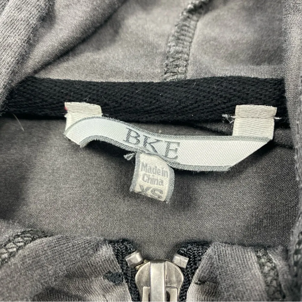 BKE Sweatshirt Womens Full Zip Slim Fit Hoodie Lightweight XS Gray Ombré - Image 5