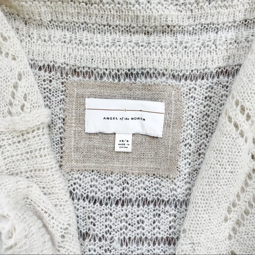 Angel of the North • Anthropologie Lua Pointelle Knit cardigan vest open drape - Image 5