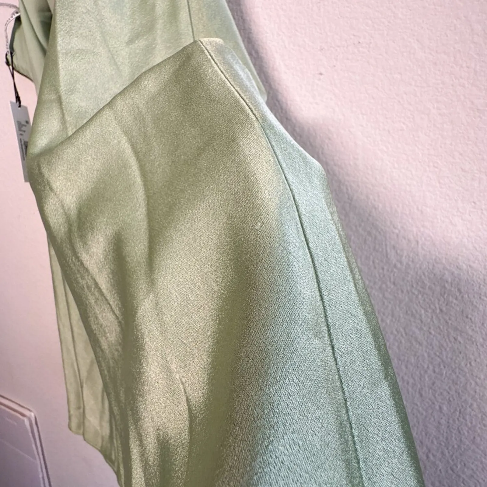 Alice + Olivia Harmony Chain Strap Seafoam Green Drapey Slip Dress NWT Size 8 - Image 14
