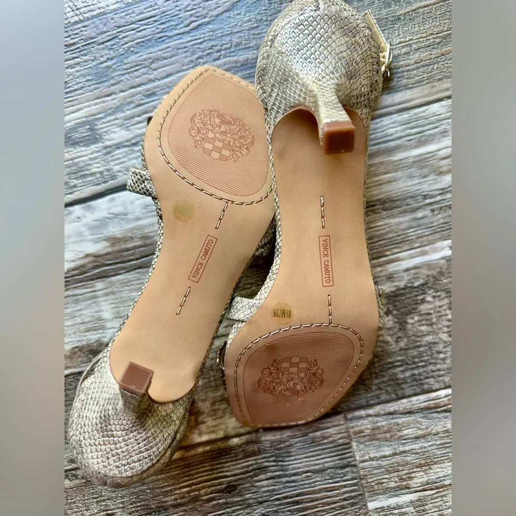 Vince Camuto - Sarriss Metallic Snake Skin Heels - BNWOT! Never worn! - Image 7