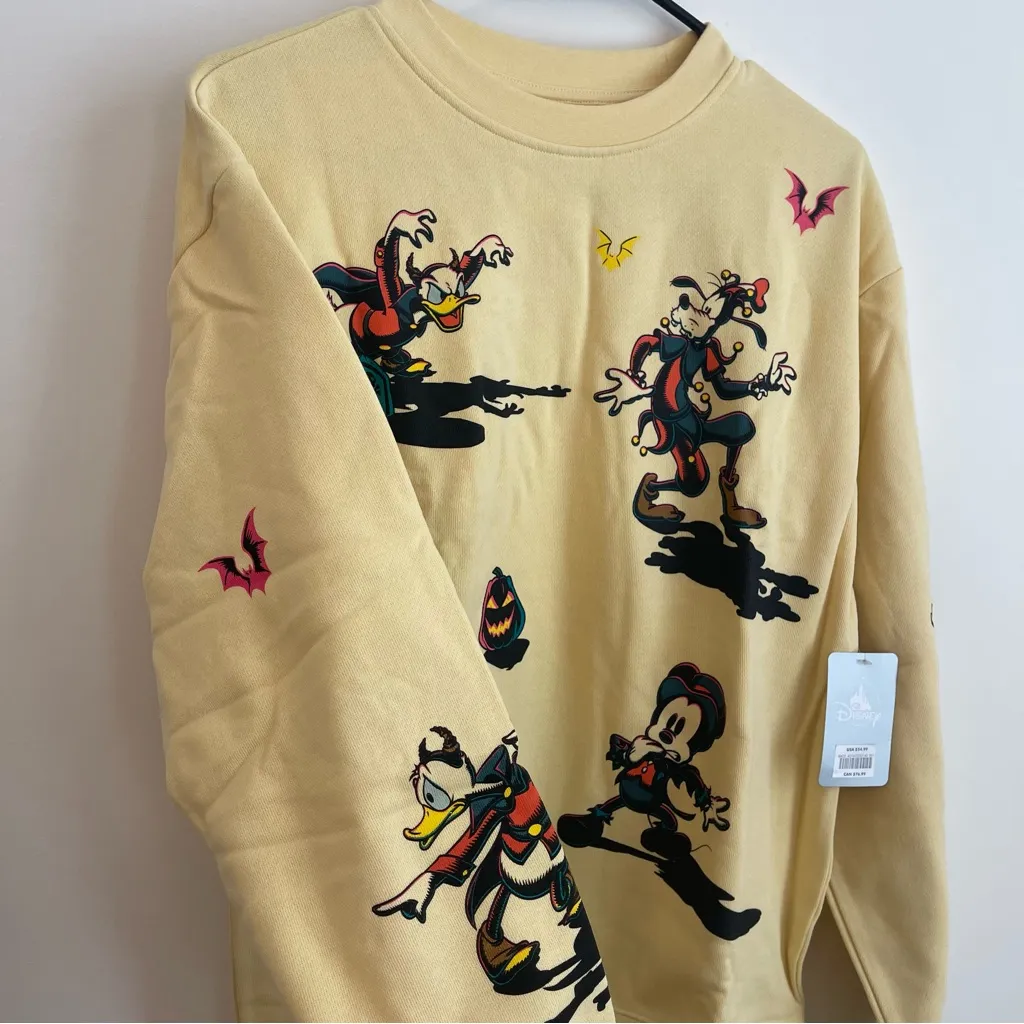 Disney Parks Mickey Mouse & Friends Halloween Pullover Sweatshirt Adult S NEW - Image 5