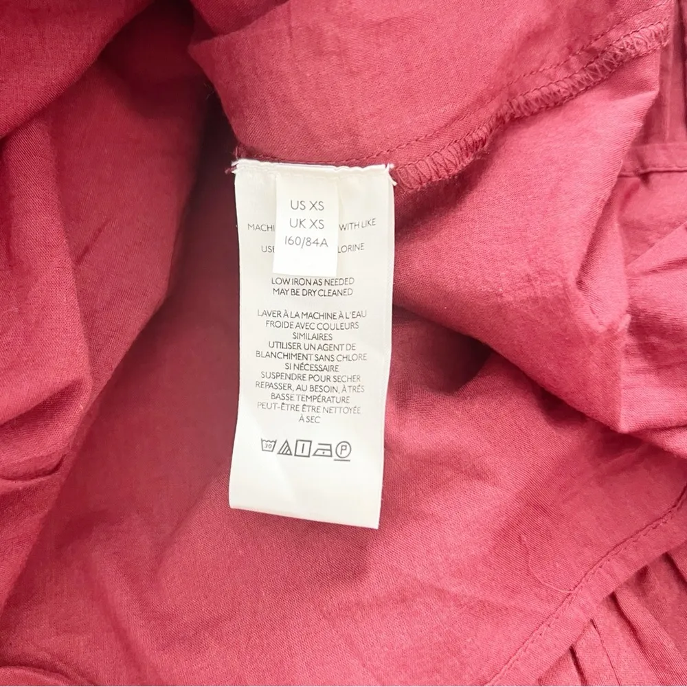 Anthropologie Gretel Embroidered Maxi Dress Maroon White XS NWT - Image 6