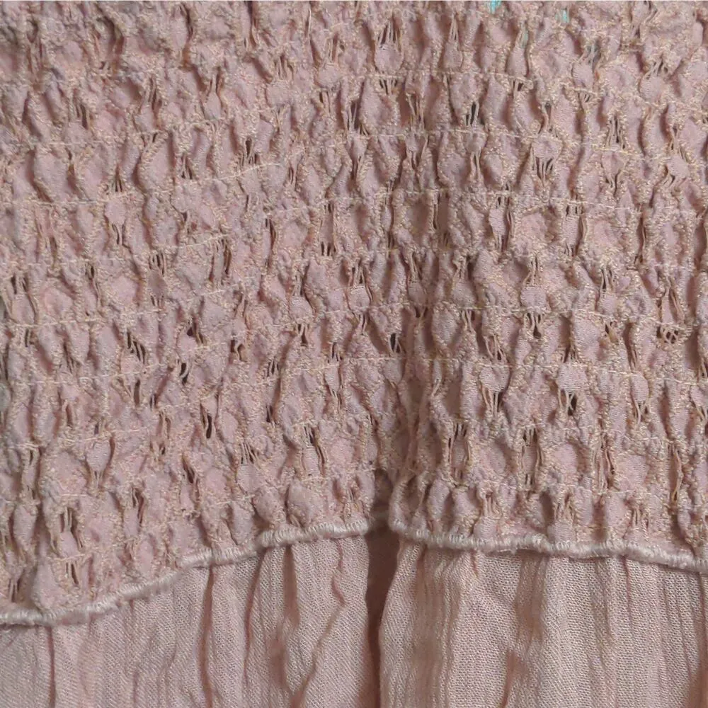 Free People Adella Slip Dress Mini Rose Lace Adjustable Ruffle Smocked S New - Image 9