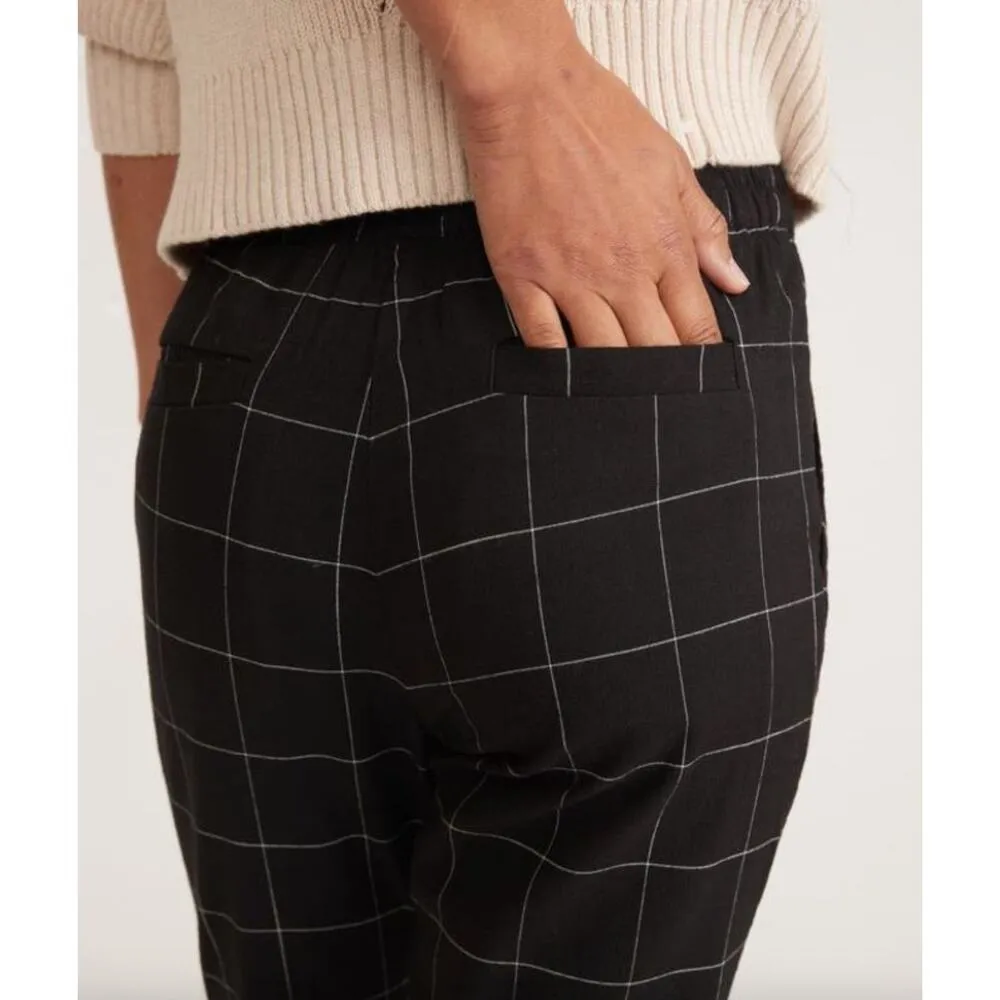 Marine Layer Pull On Allison Ankle Pants Size XS Petite Windowpane Lightweight - Image 3