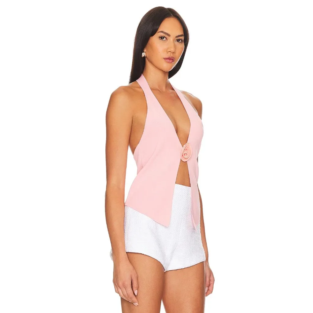 MORE TO COME Dixie Halter Top in Light Pink New Womens Sleeveless Knit - Image 3